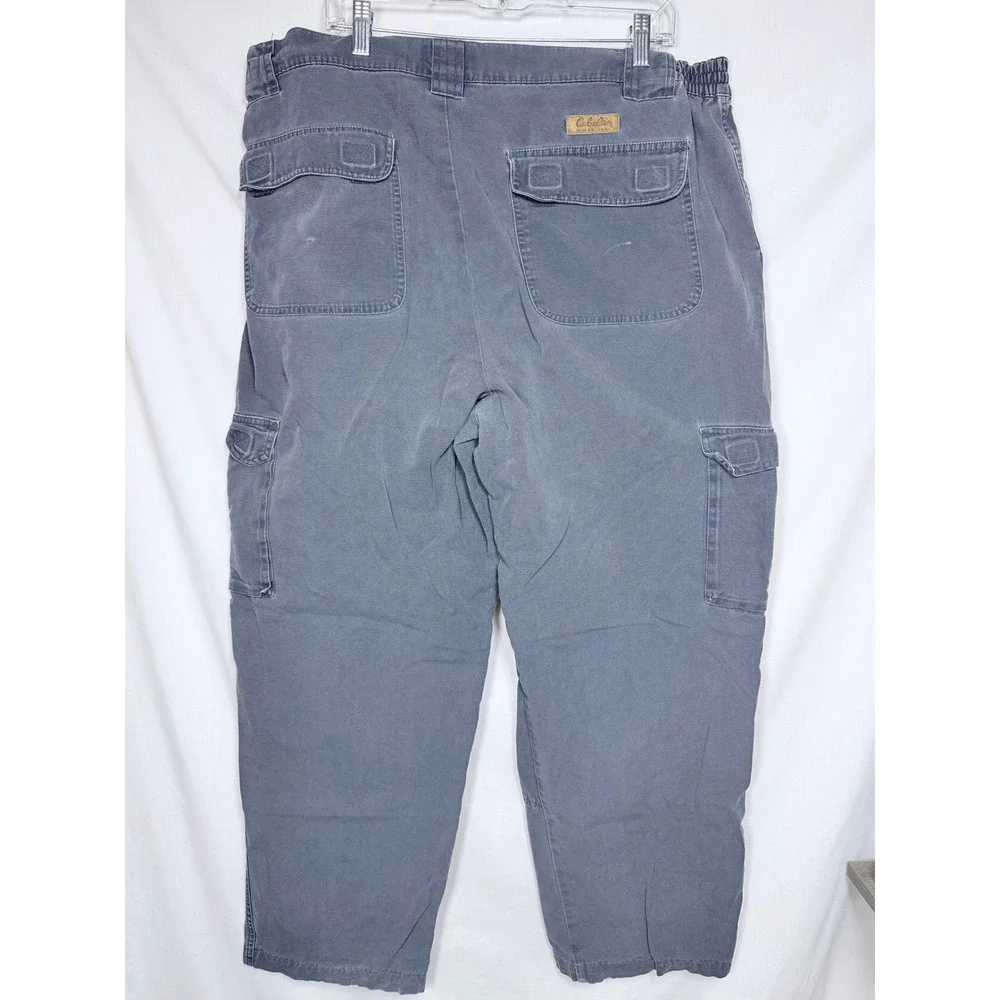 Cabela's Mens Carpenter Pants 42 Reg Blue Double Knee Vintage Workwear Cargo
